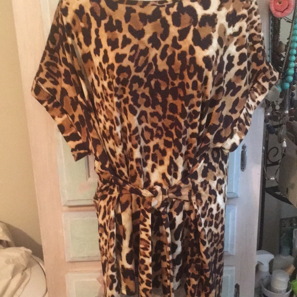 Animal print shirt with tie front soft comfortable brand new